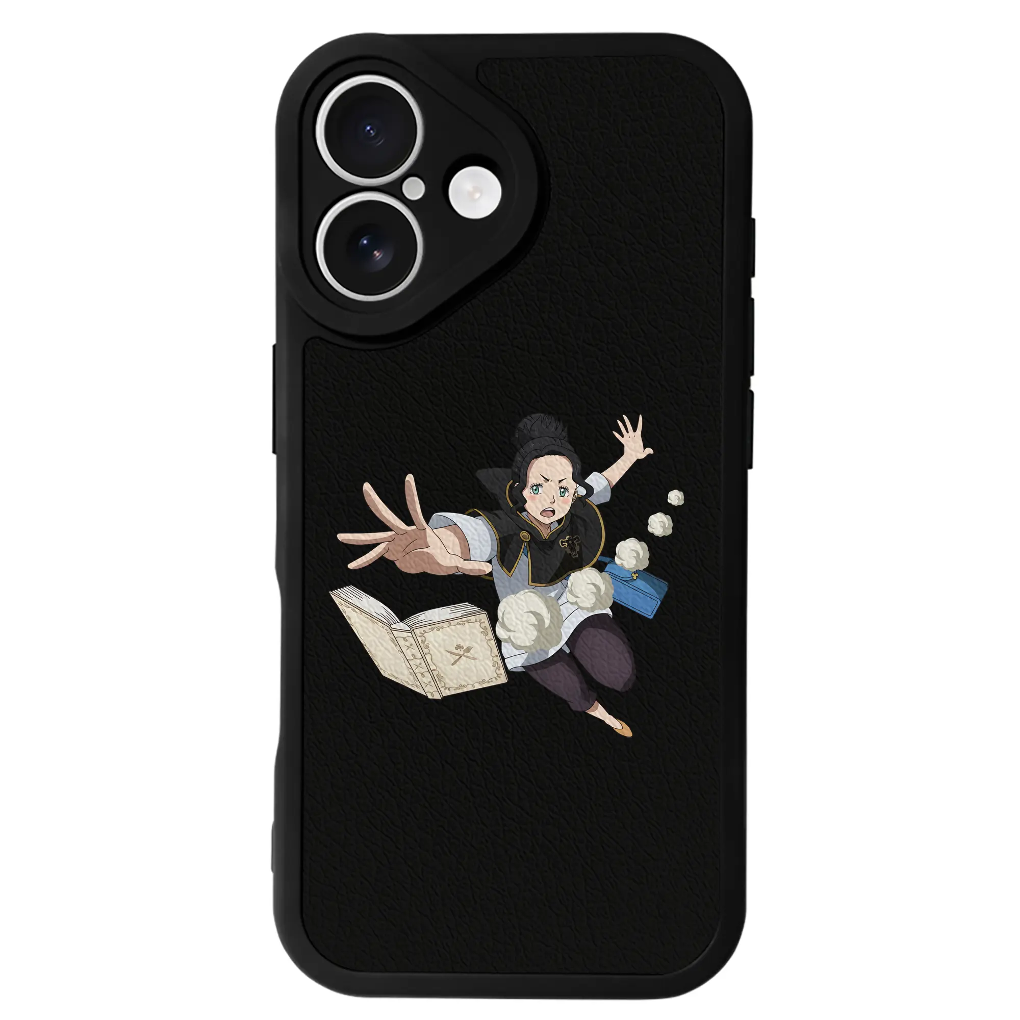 ブラッククローバー グッズ チャーミー・パピットソン - IPhone 16シリーズ対応 ・ シリコンスマホケース ・ レザー調 ・ 高精度フィット ・ 耐衝撃 ・ ワイヤレス充電対応 ・ 精密カット